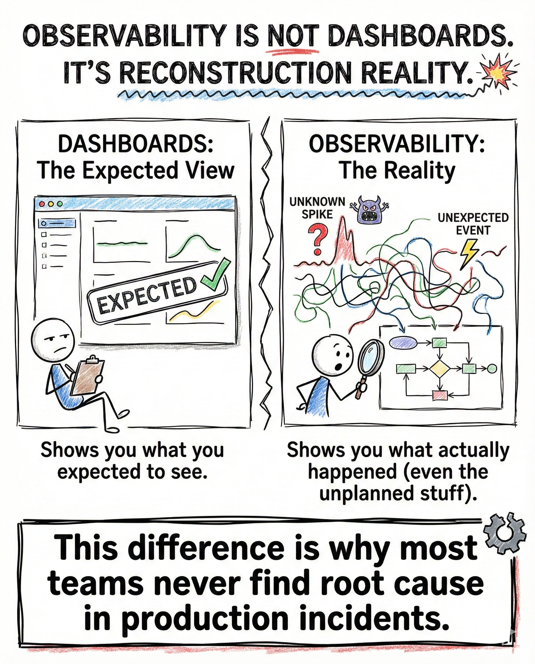 Observability Is Not Dashboards. It’s Reconstruction Reality