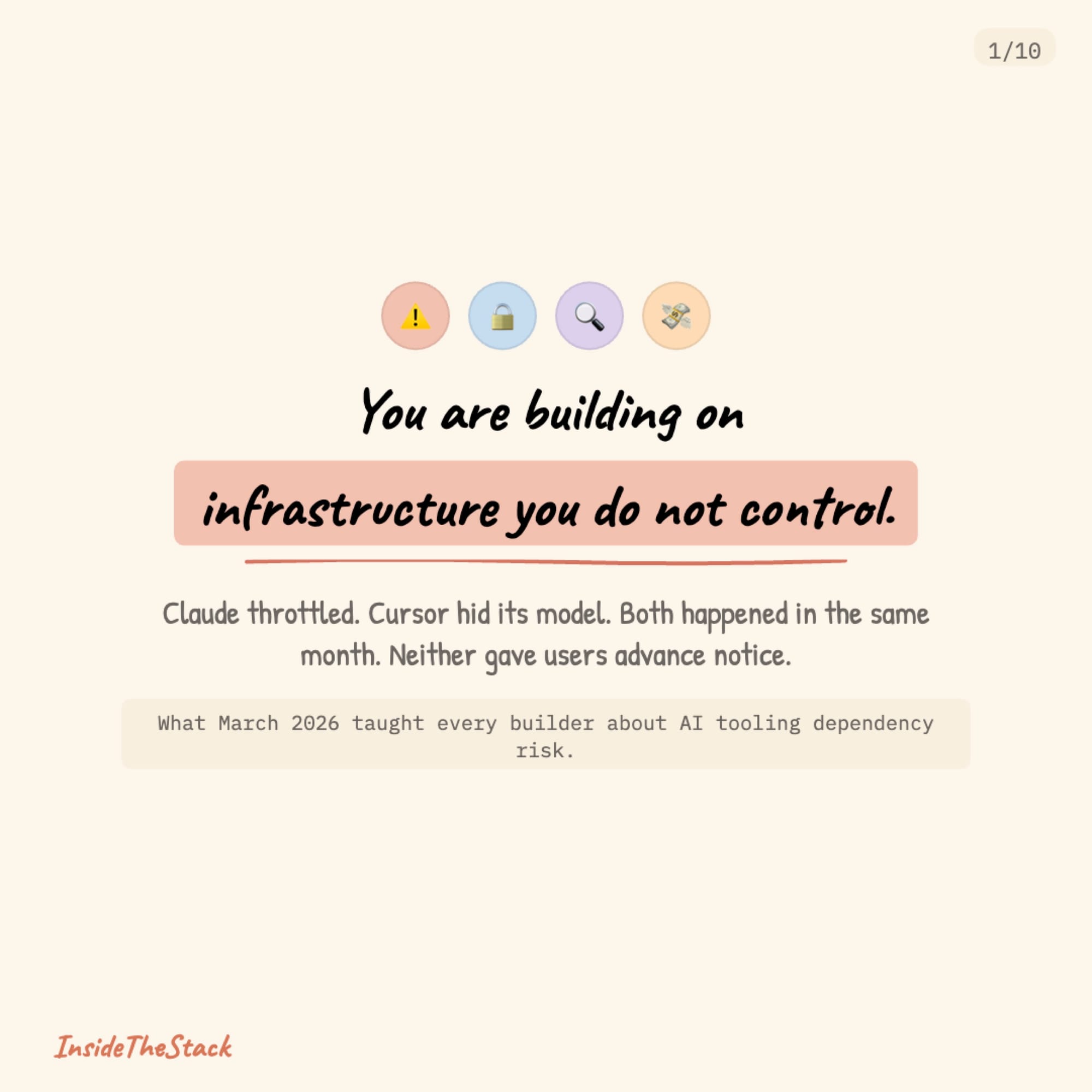 You Are Building on Infrastructure You Do Not Control.