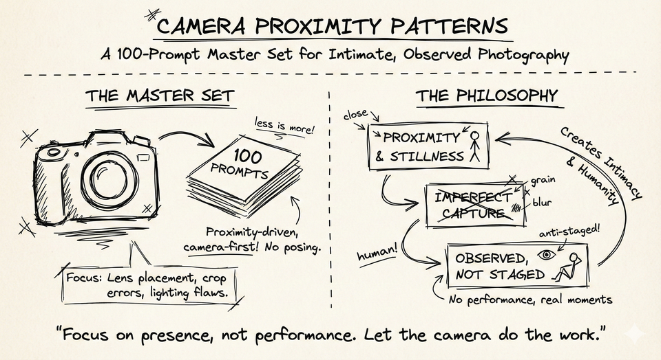 Camera Proximity Patterns: A 100-Prompt Master Set